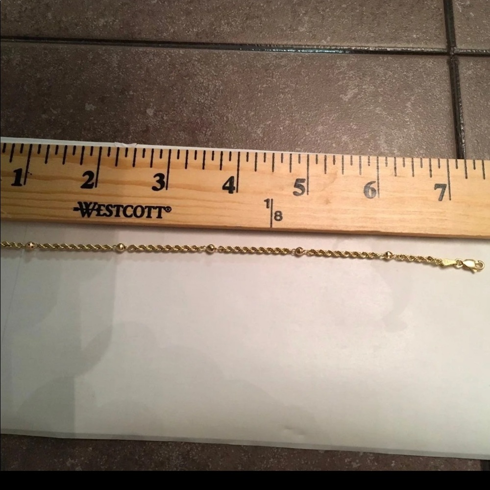 14K yellow gold stamped 7" bracelet